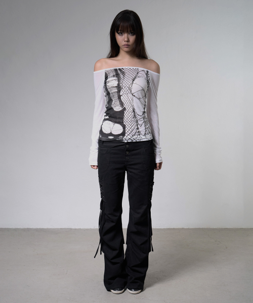 WEB STUD OFF-SHOULDER (WHITE) F26ZB525