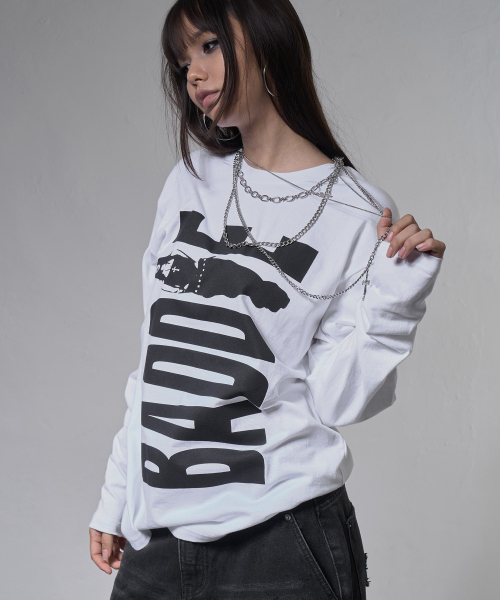 BADDIE LONG SLEEVE (WHITE) F26ZB531