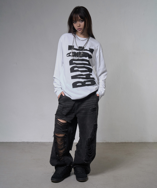 BADDIE LONG SLEEVE (WHITE) F26ZB531
