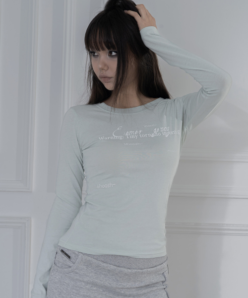 BACK CROSS LONG SLEEVE (MINT) F26ZB027