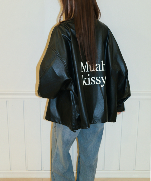 OVERFIT LEATHER FIELD JACKET [BLACK]