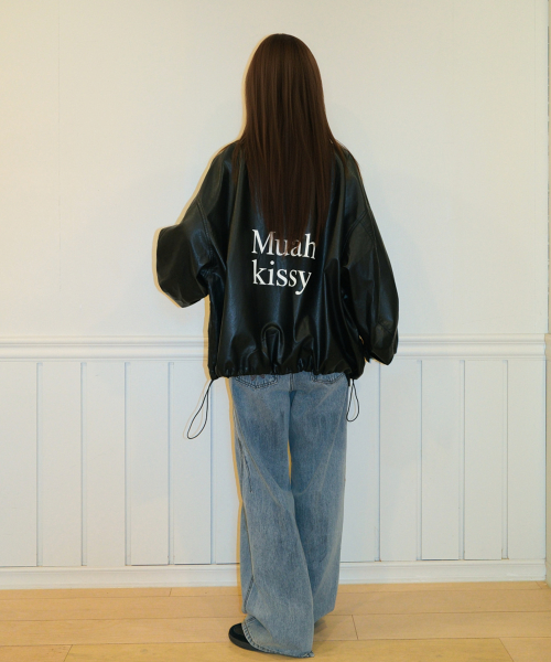 OVERFIT LEATHER FIELD JACKET [BLACK]