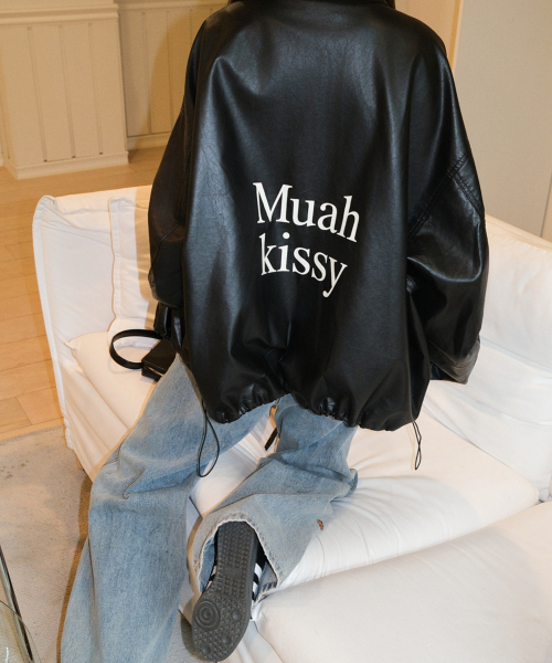 OVERFIT LEATHER FIELD JACKET [BLACK]