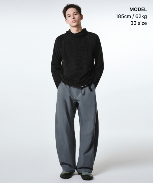 [시티 레저] 벨티드 커브드 팬츠