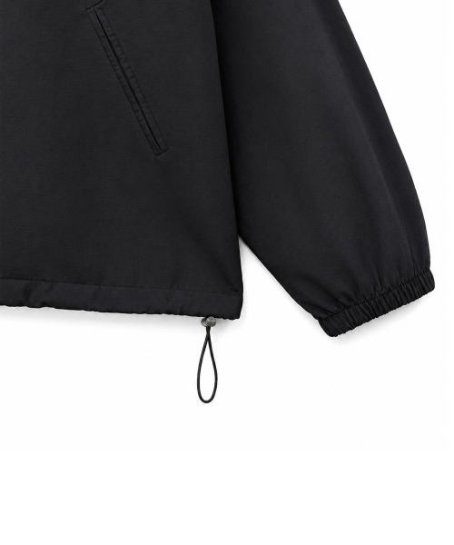 REVERSIBLE LOOSE FIT CHECK HOOD JACKET [BLACK]
