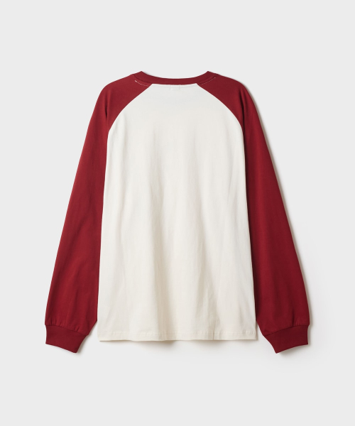 [BUTTERBEAR] Raglan Long Sleeve Tee (Burgundy)_SPLAG49U07