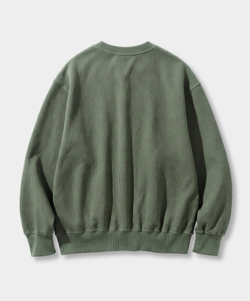 REGULAR WAFFLE HENLEY NECK T-SHIRT_4 COLOR