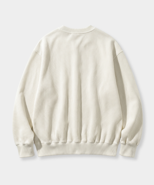 REGULAR WAFFLE HENLEY NECK T-SHIRT_4 COLOR