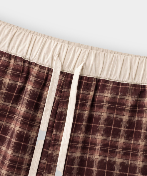 ONE-TUCK PLAID CHECK BANDING PANTS_2 COLOR