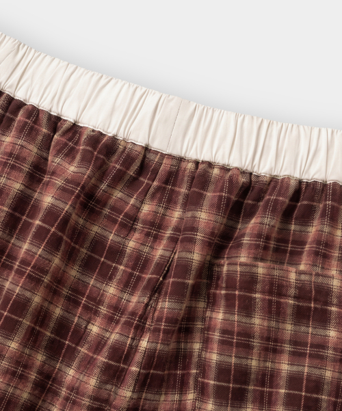 ONE-TUCK PLAID CHECK BANDING PANTS_2 COLOR
