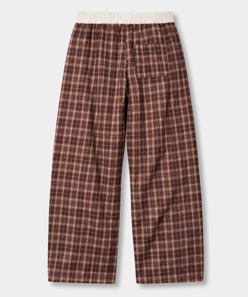 ONE-TUCK PLAID CHECK BANDING PANTS_2 COLOR