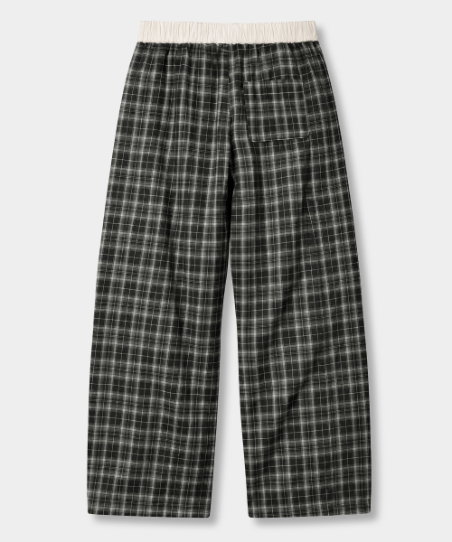 ONE-TUCK PLAID CHECK BANDING PANTS_2 COLOR