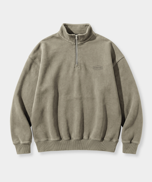 MOCK NECK QUARTER ZIP-UP SWEATSHIRT_3 COLOR