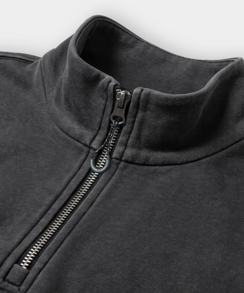 MOCK NECK QUARTER ZIP-UP SWEATSHIRT_3 COLOR