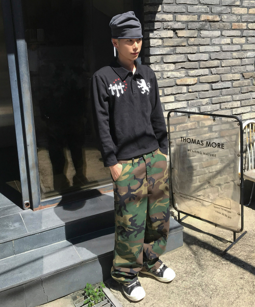 베이직 카모플라쥬 워크 팬츠[그린]