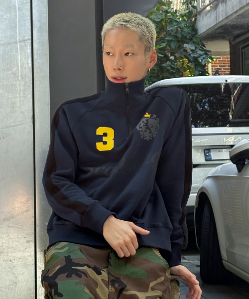 트랙 하프집업 스웨트 셔츠[네이비]