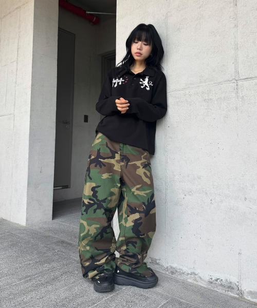 라이온 폴로 롱 슬리브[블랙]