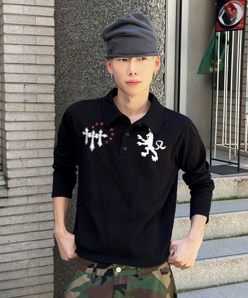 라이온 폴로 롱 슬리브[블랙]