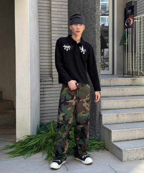 라이온 폴로 롱 슬리브[블랙]
