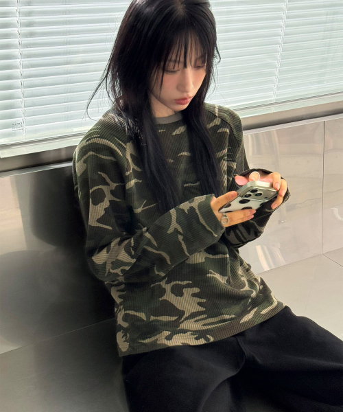 카모 래글런 롱 슬리브[그린]