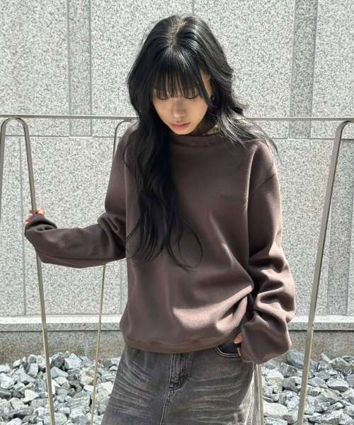 후드 레이어드 롱 슬리브[브라운]