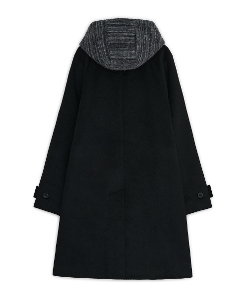 Attachable hooded single coat (Black)
