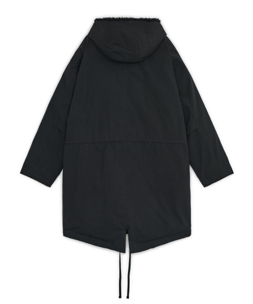 Padded fishtail duffle parka (Black)