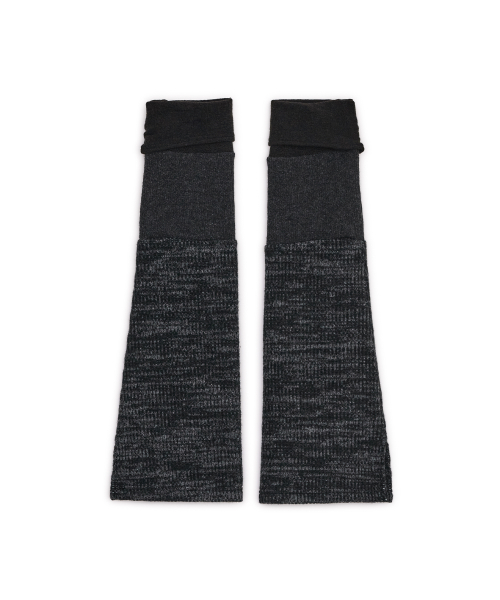 Heathered flap leg-warmer (Charcoal)