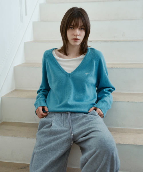 Wool Blend V-Neck Knit J1KT720C