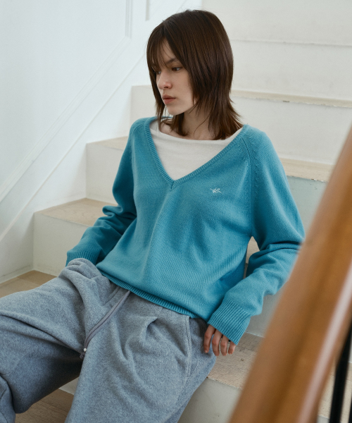 Wool Blend V-Neck Knit J1KT720C