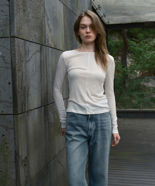 Sheer Round-Neck T-Shirt J1TS020P