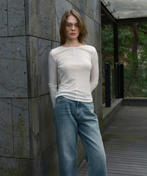 Sheer Round-Neck T-Shirt J1TS020P