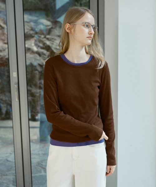 Ribbed Long-Sleeve T-Shirt J1TS020O