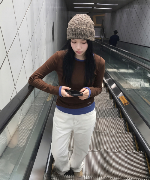 Ribbed Long-Sleeve T-Shirt J1TS020O