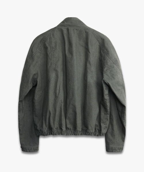 Binding High Neck Cotton Jacket KHAKI