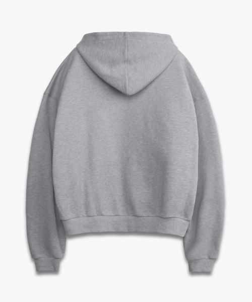 Leather Point Hooded Zip-Up MELANGE GREY