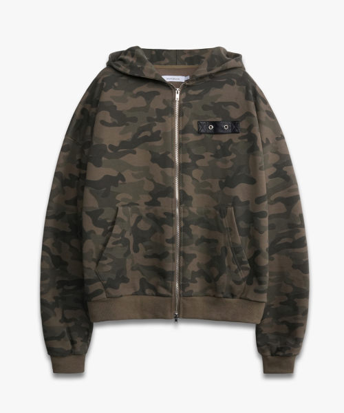 Leather Point Hooded Zip-Up CAMO
