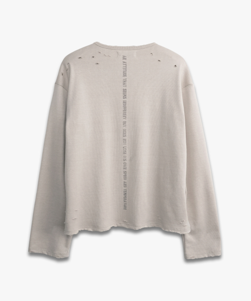 Vintage Damage Lettering Long Sleeve BEIGE