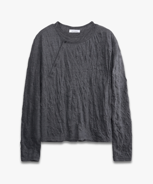 Oblique Layered Long Sleeve CHARCOAL