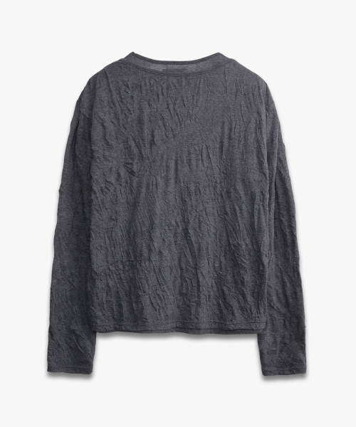 Oblique Layered Long Sleeve CHARCOAL
