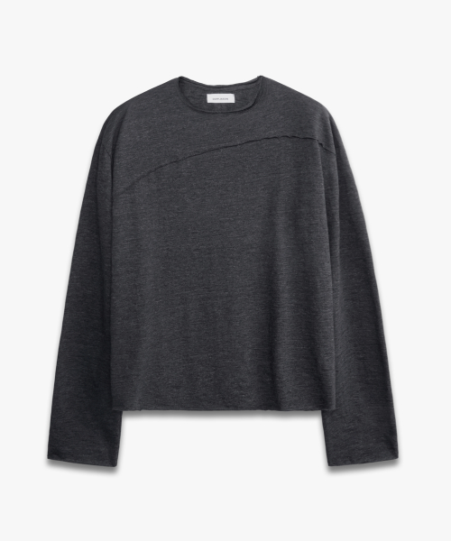 Rough Cut Line Long Sleeve CHARCOAL