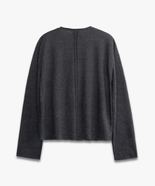 Rough Cut Line Long Sleeve CHARCOAL