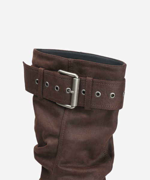 305 buckle slouchy boots  / brown