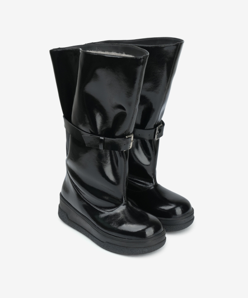 308 raw fur strap boots