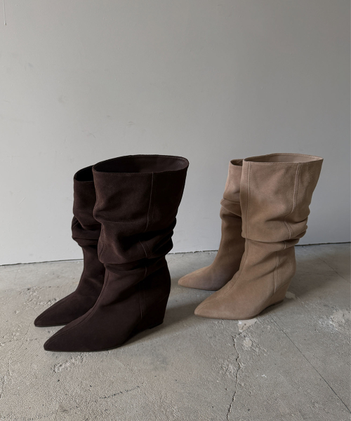 309 fade wedge boots / brown