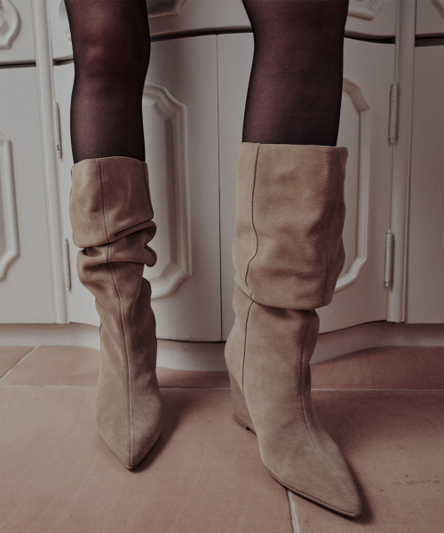 309 fade wedge boots / beige