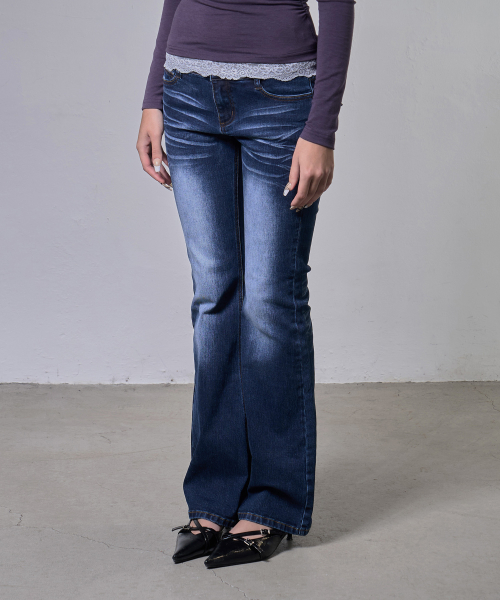 WASHED BOOTCUT PANTS (LIGHT BLUE) F26ZD473