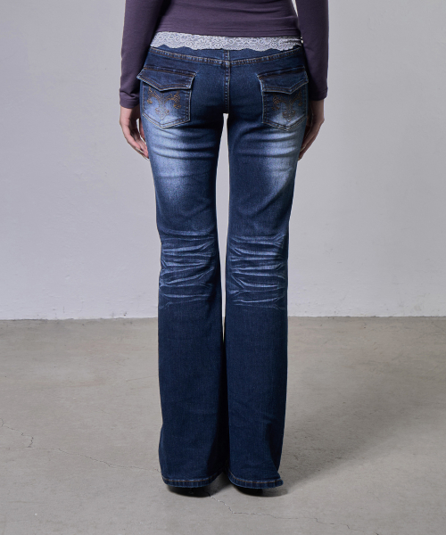 WASHED BOOTCUT PANTS (LIGHT BLUE) F26ZD473