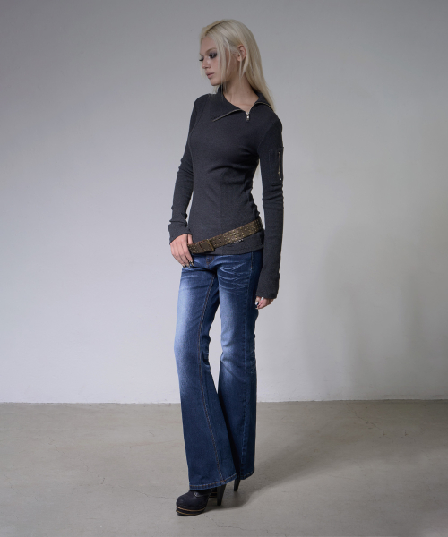 WASHED BOOTCUT PANTS (LIGHT BLUE) F26ZD473