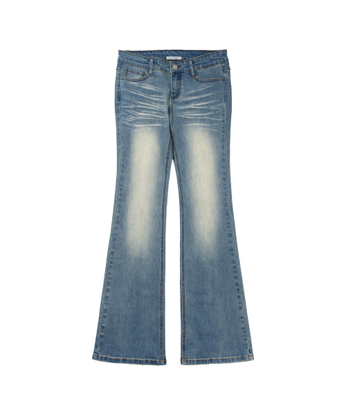 WASHED BOOTCUT PANTS (MID BLUE) F26ZD473